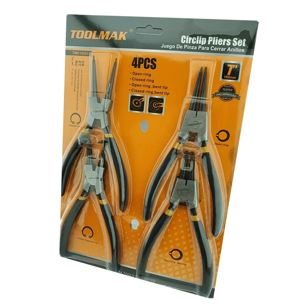 JUEGO/SET/KIT DE ALICATES SACASEGUROS 7 PULGADAS TOOLMAK TMK19281 - 2