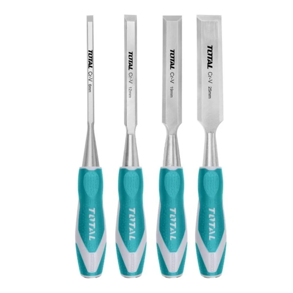 KIT SET JUEGO DE CINCELES PARA MADERA 4 PCS TOTAL THT41K0401 - 1