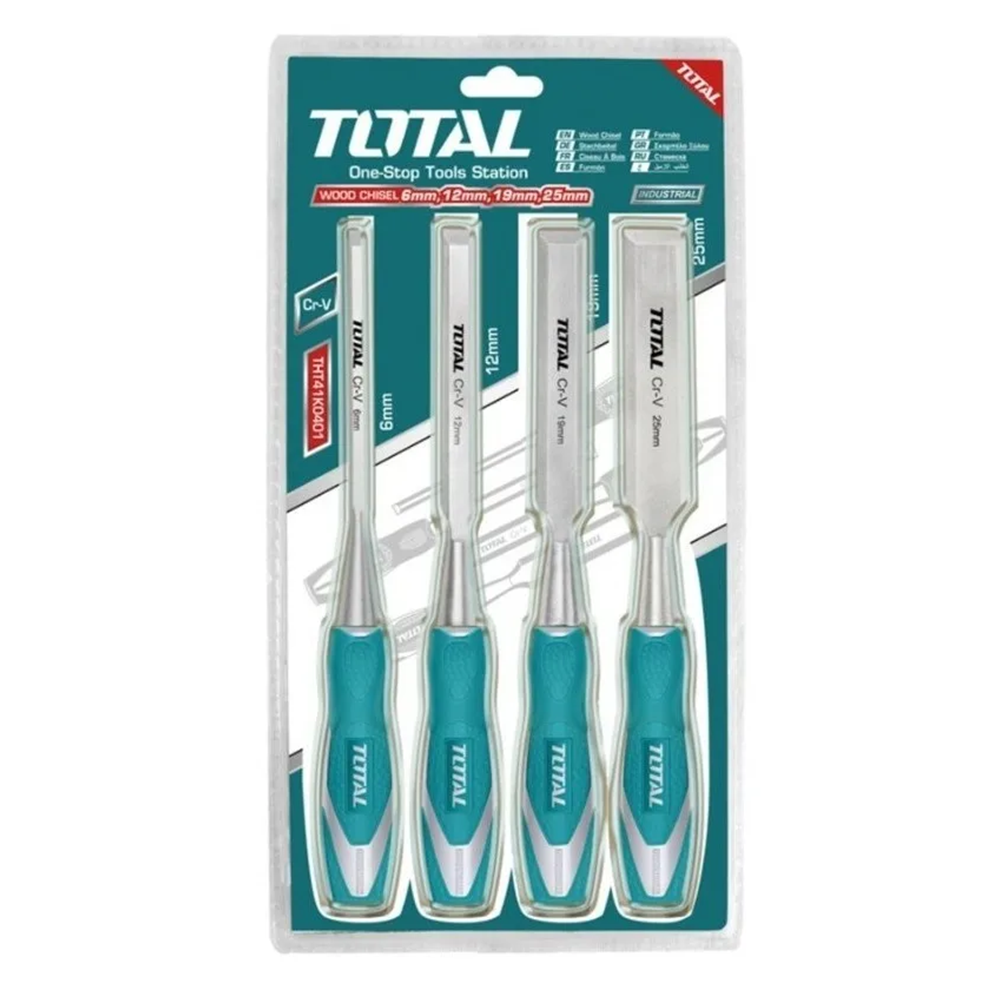 KIT SET JUEGO DE CINCELES PARA MADERA 4 PCS TOTAL THT41K0401 - 2
