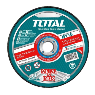 DISCO DE CORTE P/ METAL ACERO INOXIDABLE 115MM 25 UNDS TOTAL - 1