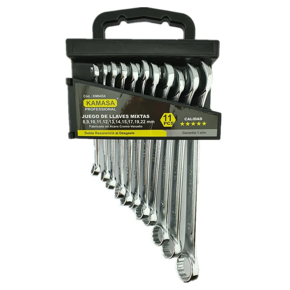 SET KIT JUEGO DE LLAVES PUNTA-CORONA 11 PIEZAS KAMASA KM6454 - 1