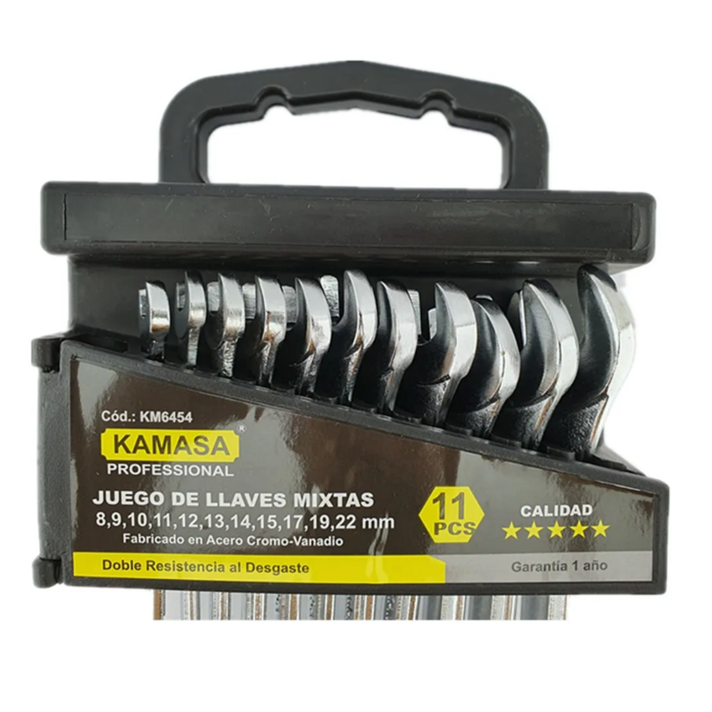 SET KIT JUEGO DE LLAVES PUNTA-CORONA 11 PIEZAS KAMASA KM6454 - 2