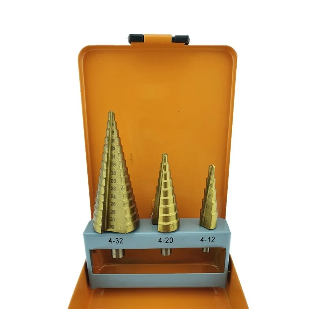 JUEGO KIT SET DE BROCA ESCALONADA 3 PIEZAS TOOLMAK TMK19393 - 4