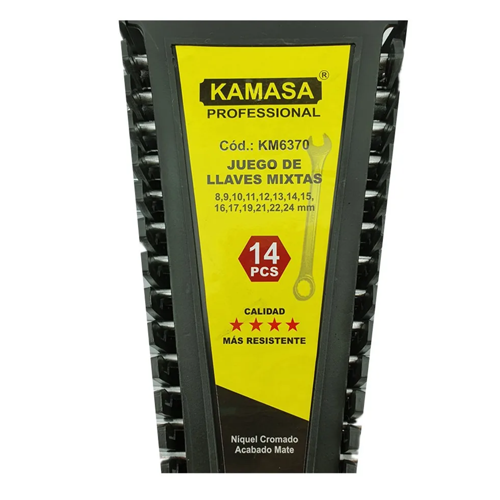 KIT SET JUEGO DE LLAVES PUNTA CORONA 14 PIEZAS KAMASA KM6370 - 2