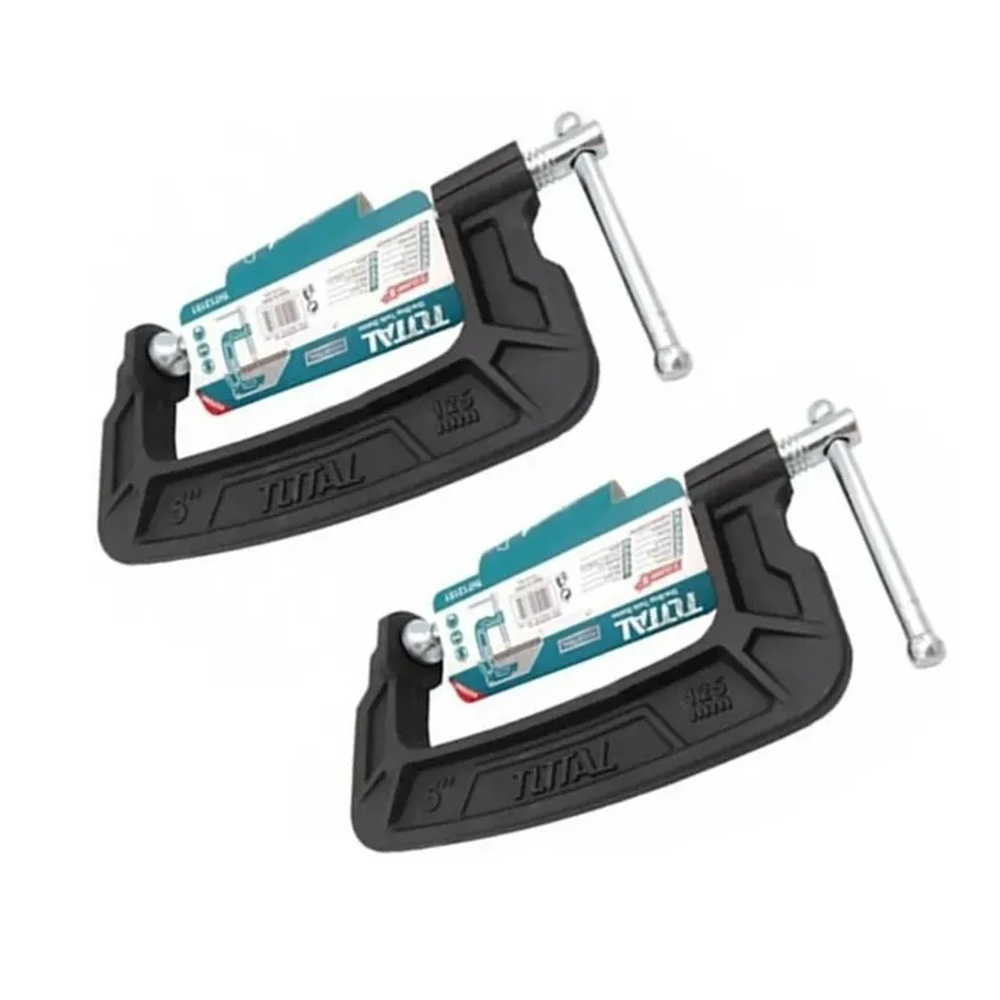 PACK 2 PRENSA TIPO C 5 PULGADAS (125MM) TOTAL THT13151 - 1