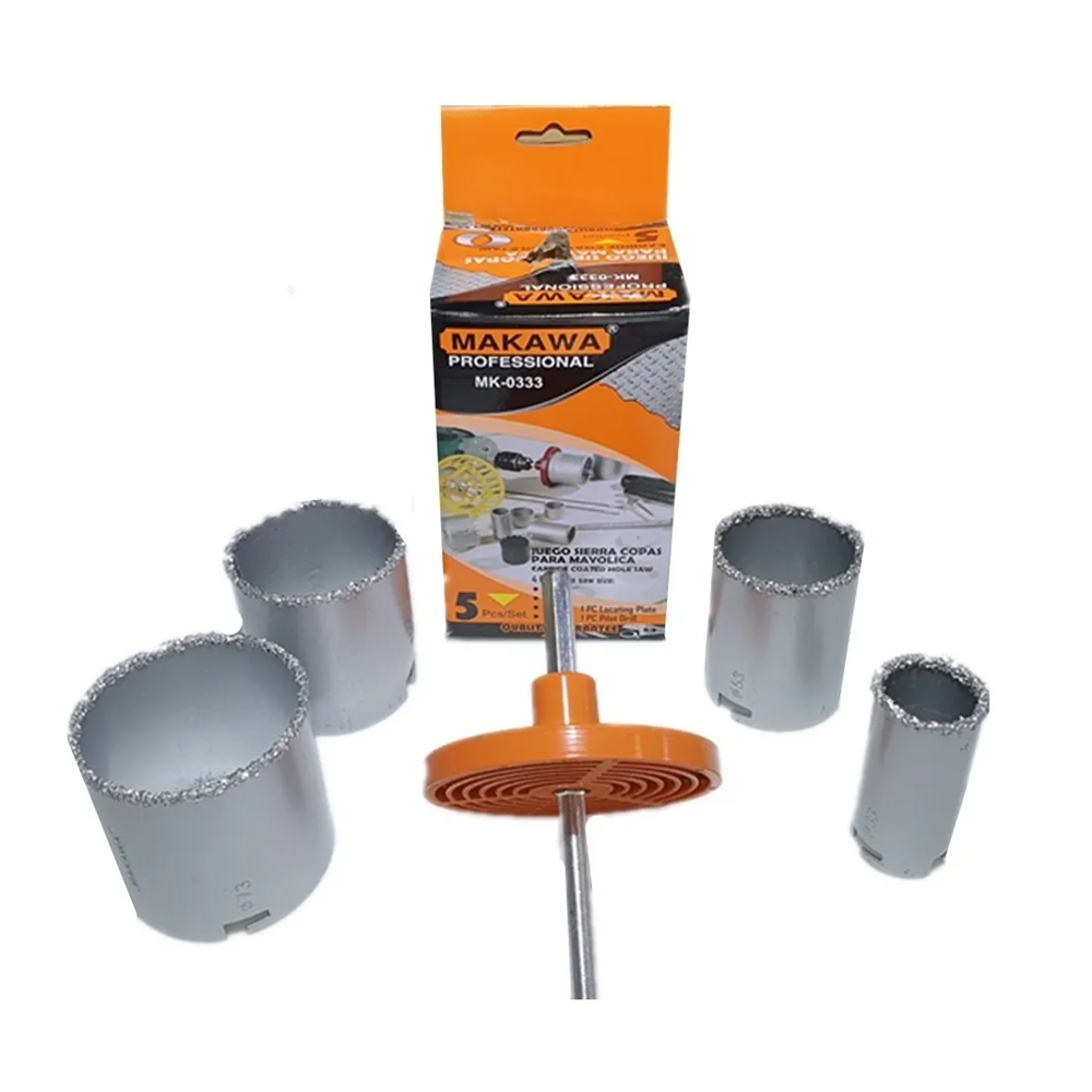 JUEGO DE SIERRA COPA DIAMANTADO PARA CONCRETO 5 PIEZA MAKAWA MK0333 - 2