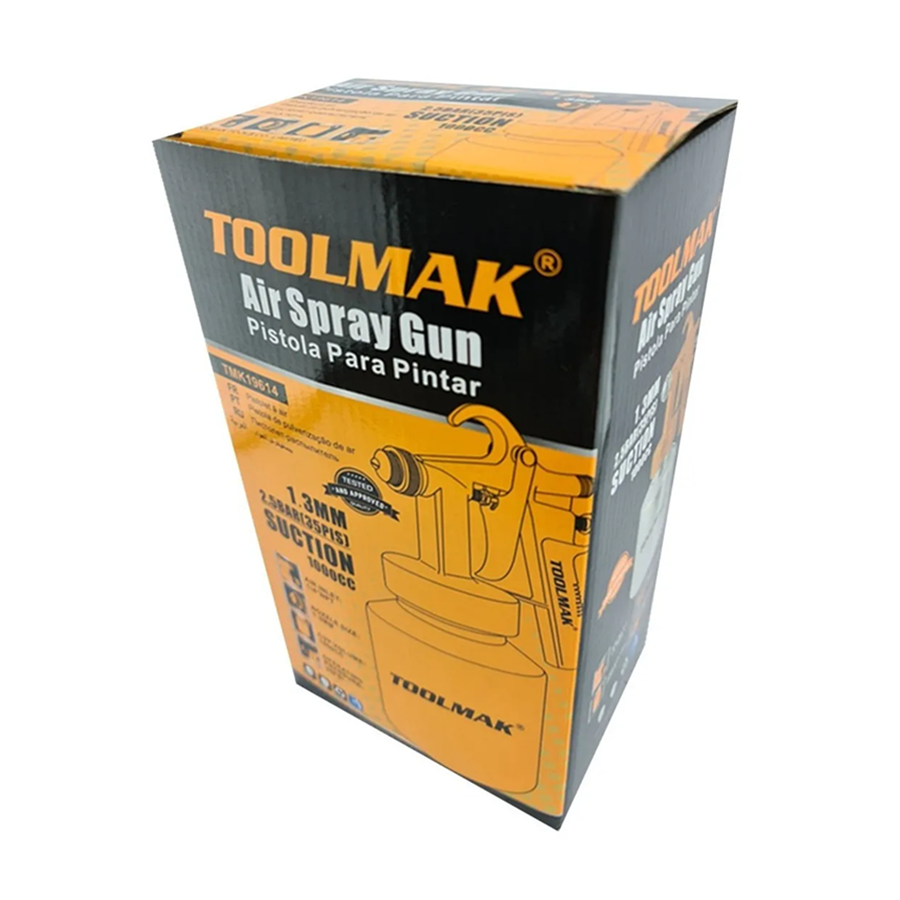 PISTOLA ROCIADORA PULVERIZACION DE PINTURA 1.3MM TOOLMAK TMK19614 - 2