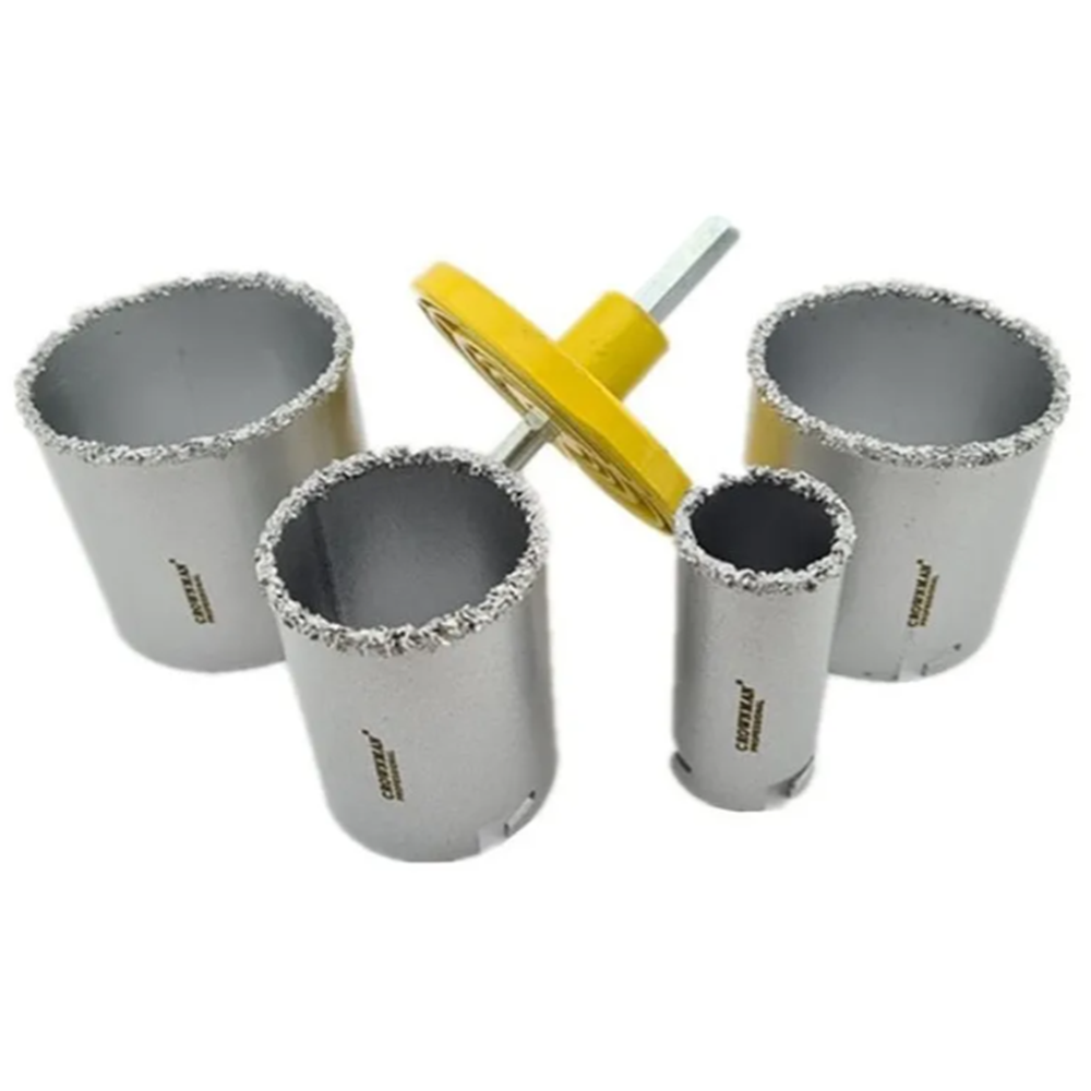 KIT JUEGO DE BROCA SIERRA COPA DIAMANTADA 6 PIEZAS CROWNMAN CMSC3106 - 1