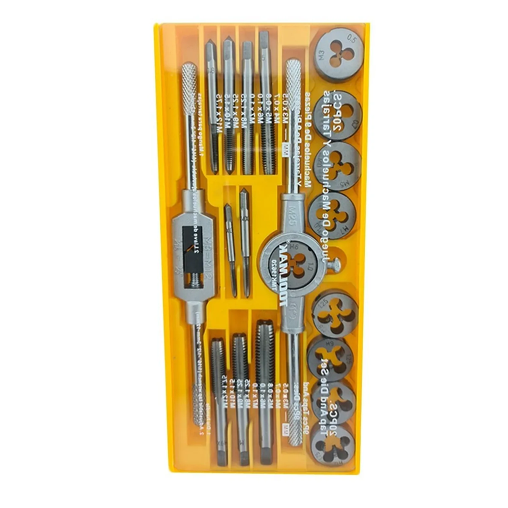 SET KIT JUEGO DE TERRAJAS MACHO Y HEMBRA 20 PIEZAS TOOLMAK TMK19620 - 1