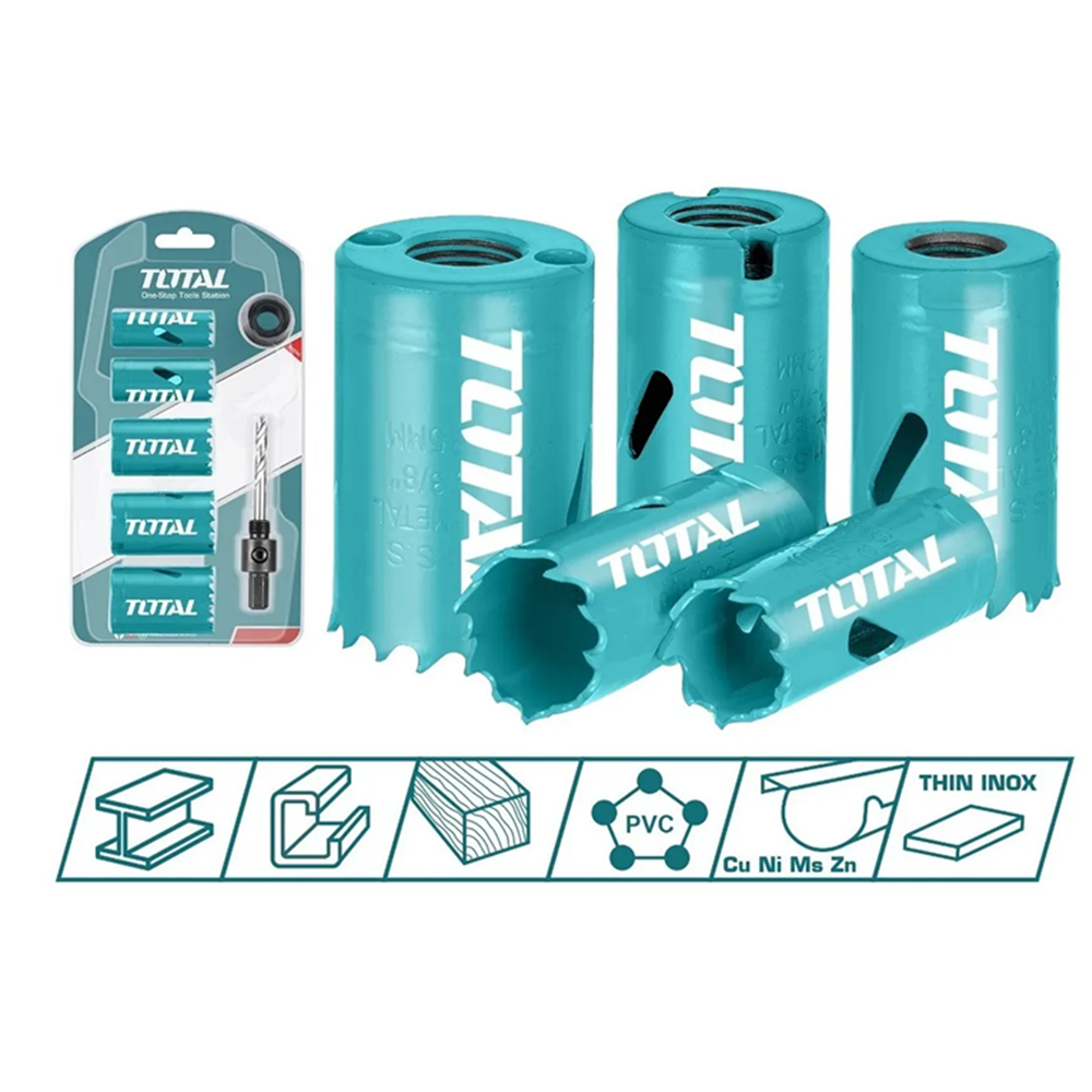 KIT SET JUEGO SIERRA COPA BI-METAL 7 PIEZAS TOTAL TACSH1071 - 2