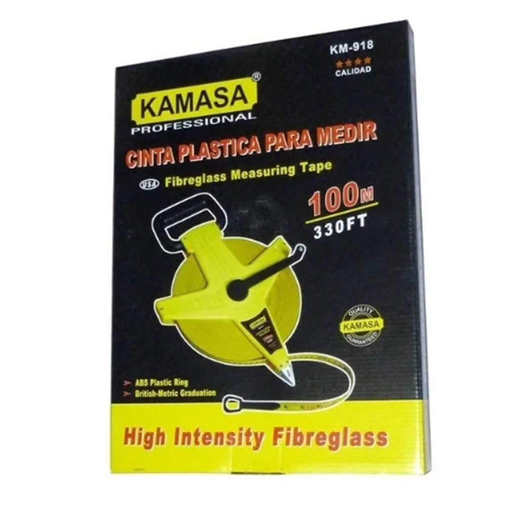 HUINCHA CINTA PLÁSTICA PARA MEDIR 100MTS KAMASA KM918 - 2
