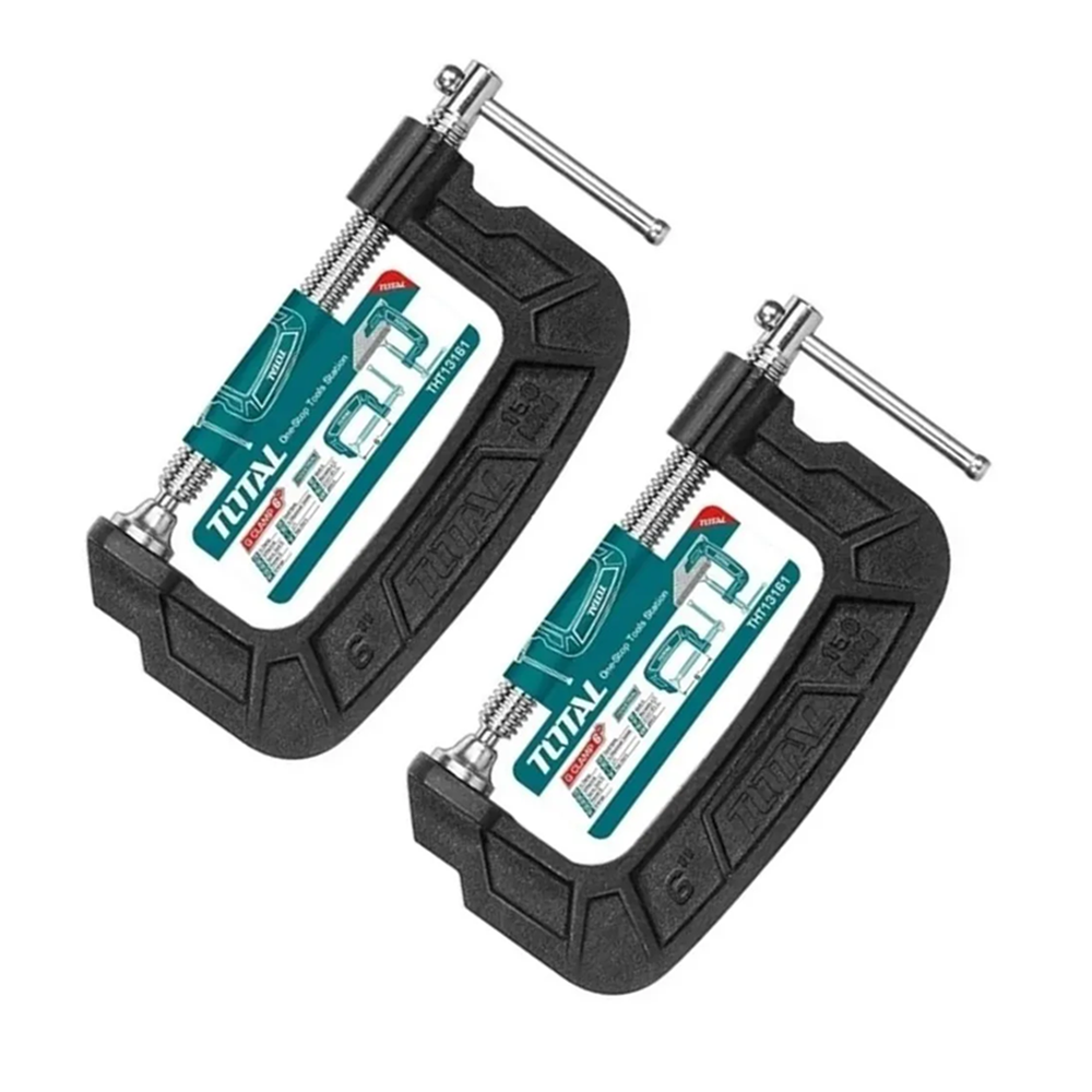 PACK 2 PRENSA TIPO C 6 PULGADAS (150MM) TOTAL THT13161 - 1