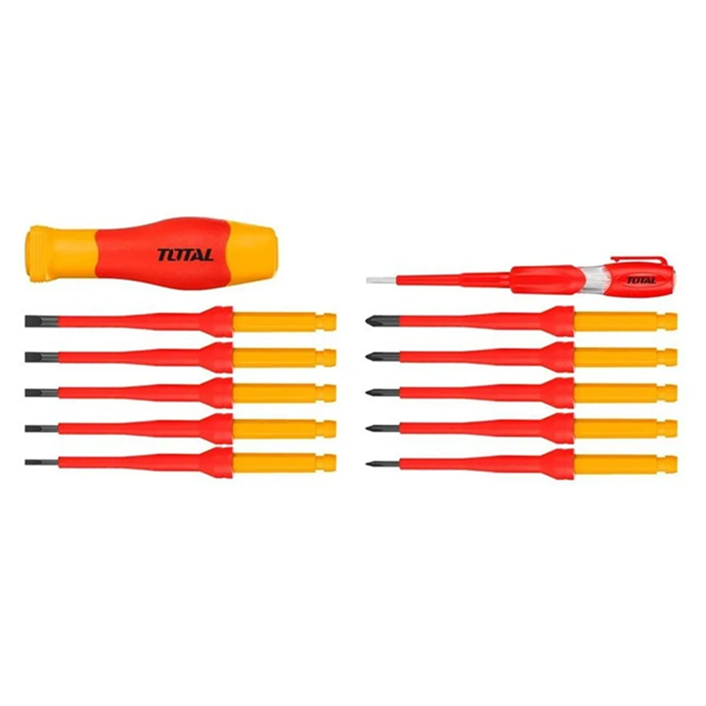 KIT JUEGO DESTORNILLADORES PRECISION AISLADOS 12 PIEZAS TOTAL THKISD1201 - 1