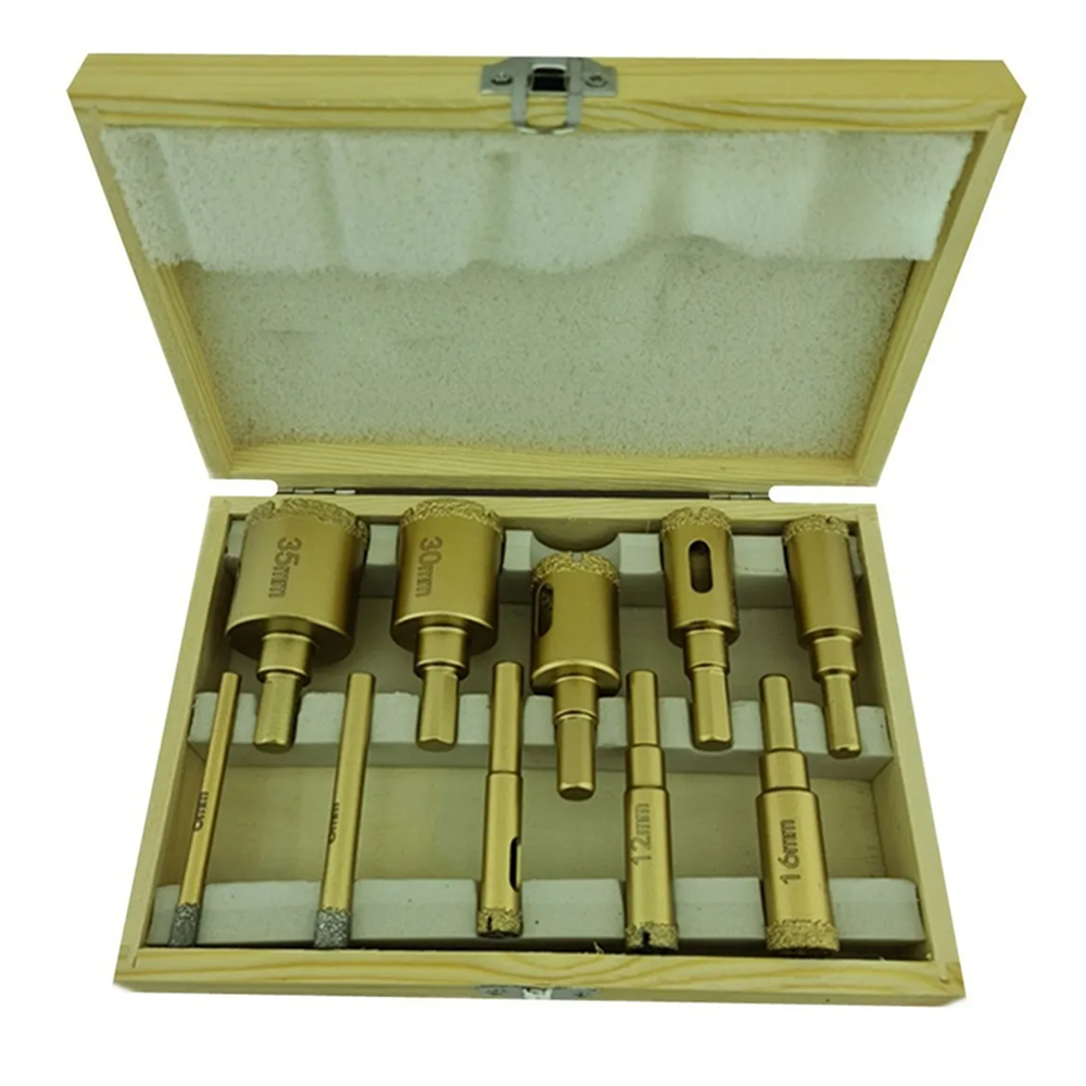 BROCAS COPA P/ CERAMICA MARMOL VIDRIO 6-35MM 10 PCS CROWNMAN - 1