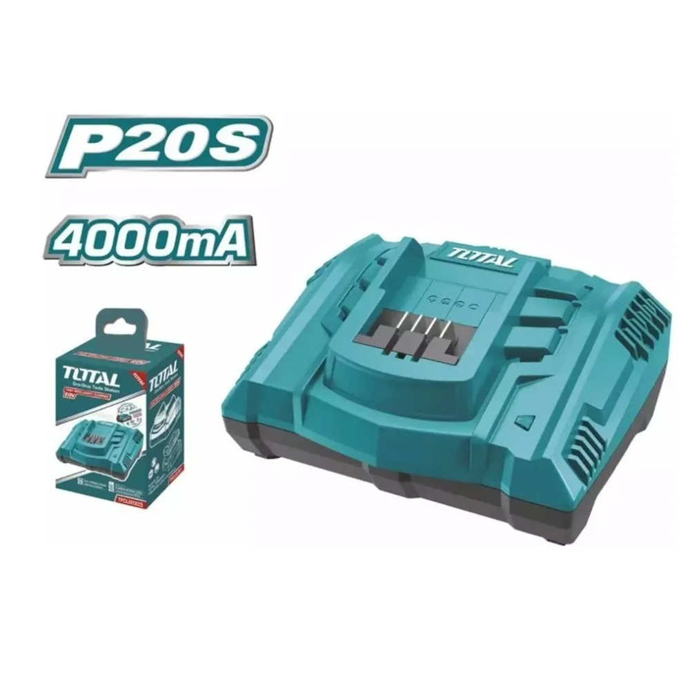 CARGADOR RÁPIDO DE BATERIA INTELIGENTE 20V 4.0AH TOTAL TFCLI2003 - 2