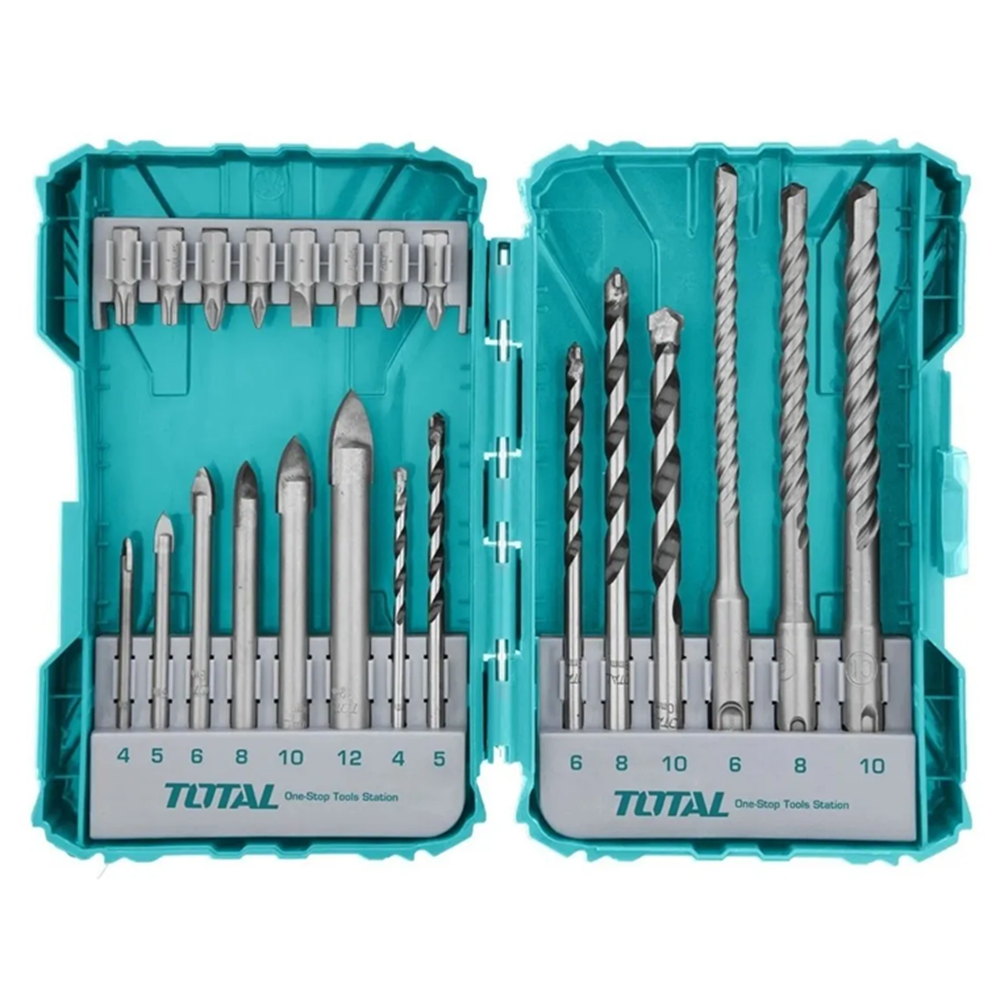 JUEGO BROCAS Y PUNTAS P/ ATORNILLADOR TALADRO 22 PIEZAS TOTAL TACSDL12201 - 1