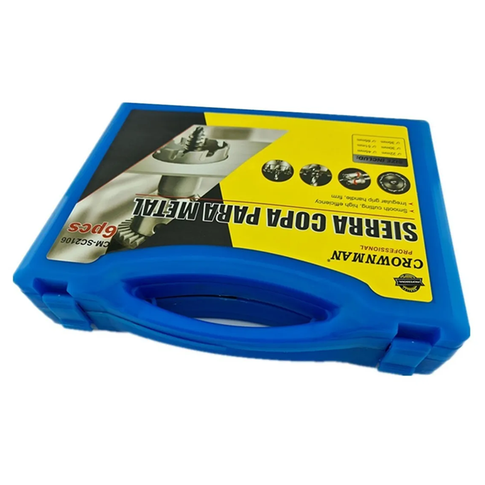 KIT SET JUEGO DE BROCAS PARA METAL 6 PIEZAS CROWNMAN - 3