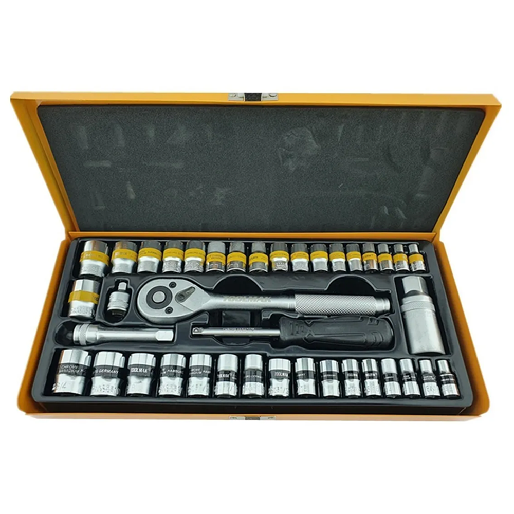 SET KIT JGO DE DADO 1/4 3/8 MILIMÉTRICO PULGADA 40 PCS TOOLMAK TMK19525 - 1