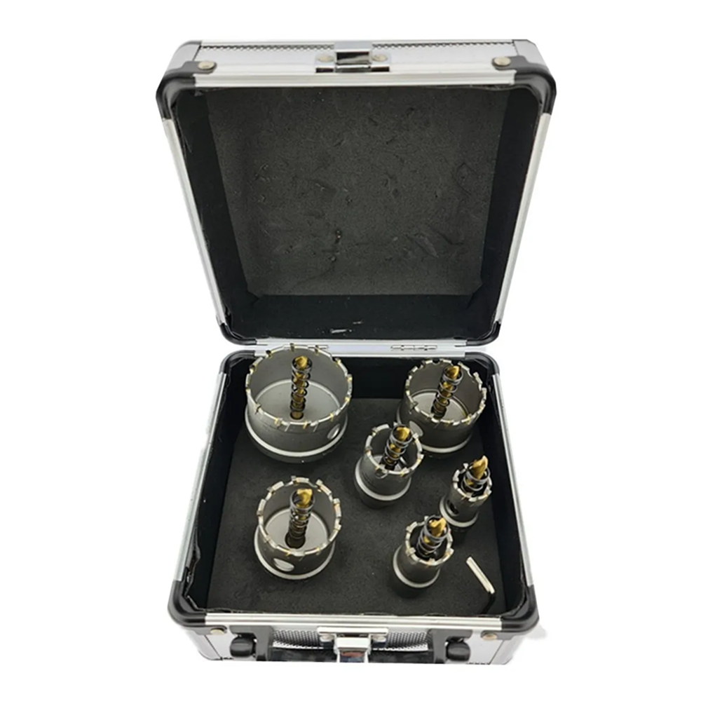 JUEGO DE BROCAS TCT PUNTA DE CARBURO PARA METAL 7 PIEZAS TOOLMAK TMK19649 - 1