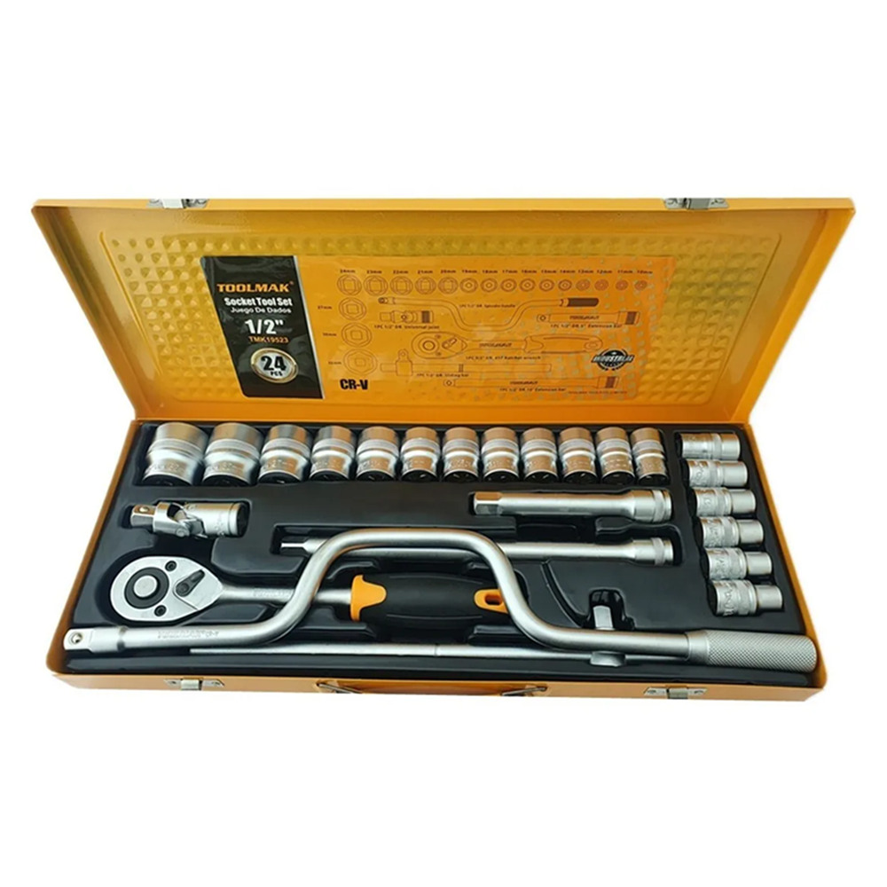 SET JUEGO DADOS HEXAGONALES 1/2 24 PIEZAS TOOLMAK TMK19523 - 1