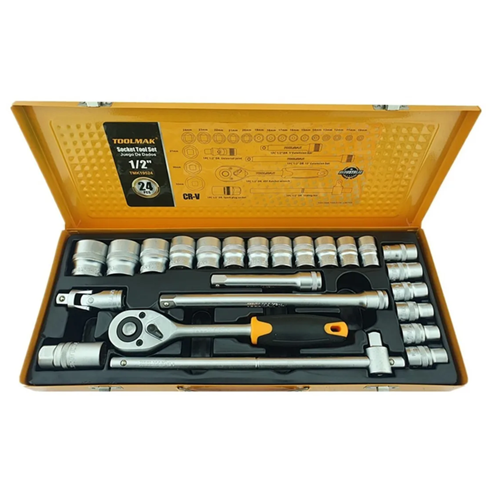 SET JUEGO DADOS HEXAGONALES 1/2 24 PIEZAS TOOLMAK TMK19524 - 1