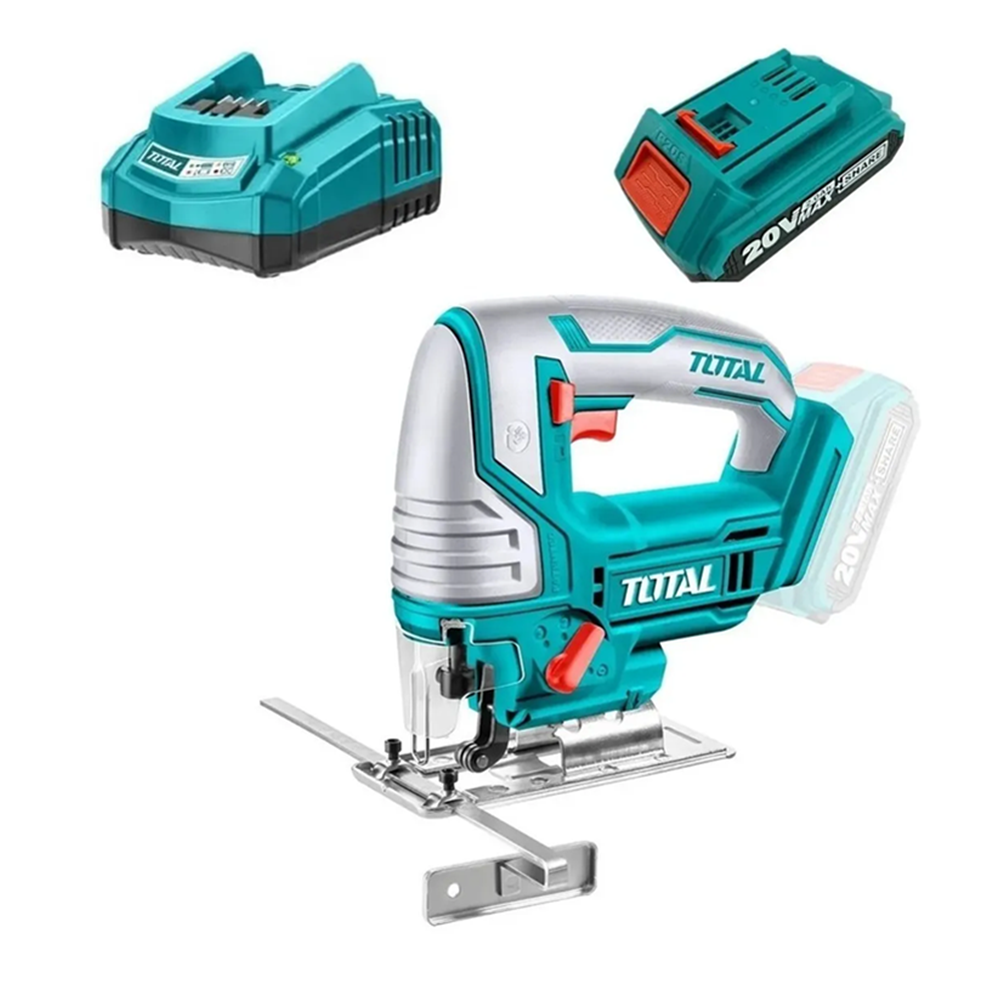 SIERRA CALADORA INALAMBRICA 20V C/5 HOJAS BATERIA + CARGADOR TOTAL - 1