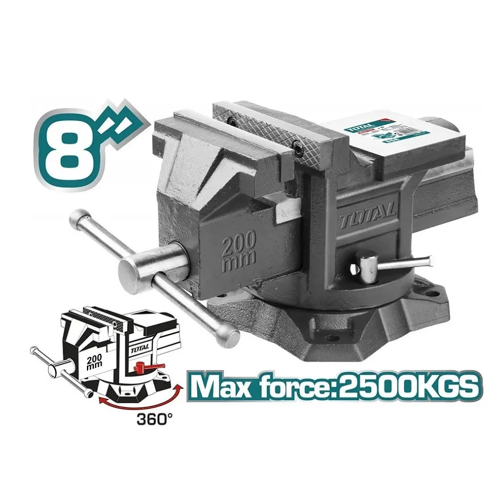 TORNILLO DE BANCO MECANICO BASE GIRATORIA 8 PULGADAS TOTAL - 2