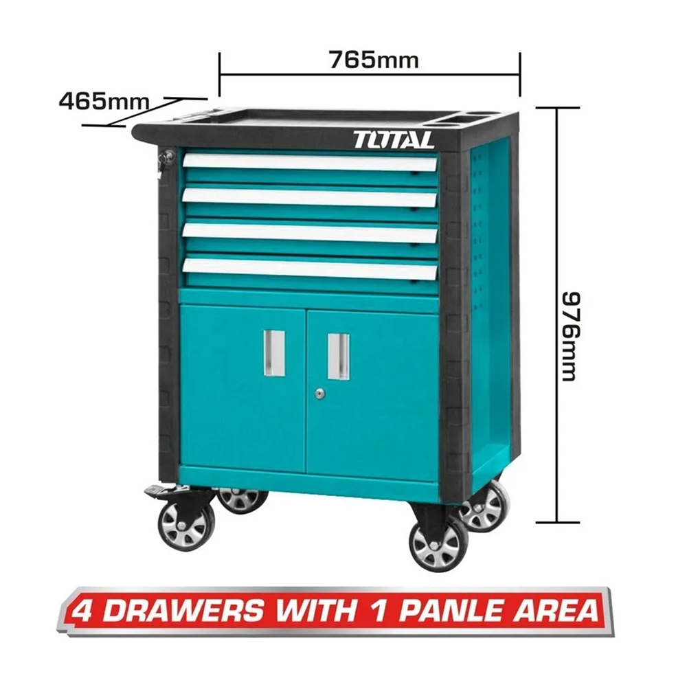 CARRO CAJA GABINETE METALICO PARA HERRAMIENTAS 4 CAJONES TOTAL - 2
