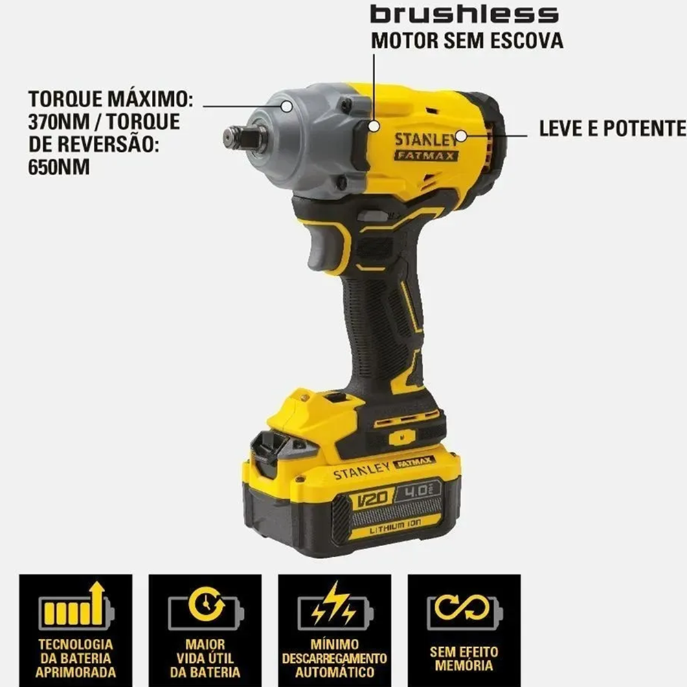 TALADRO PISTOLA LLAVE IMPACTO 20V STANLEY SBW920-B2 - 2