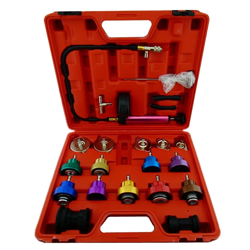 TESTER PROBADOR DECTECTOR FUGA PRESION RADIADOR 21 PIEZAS - 1