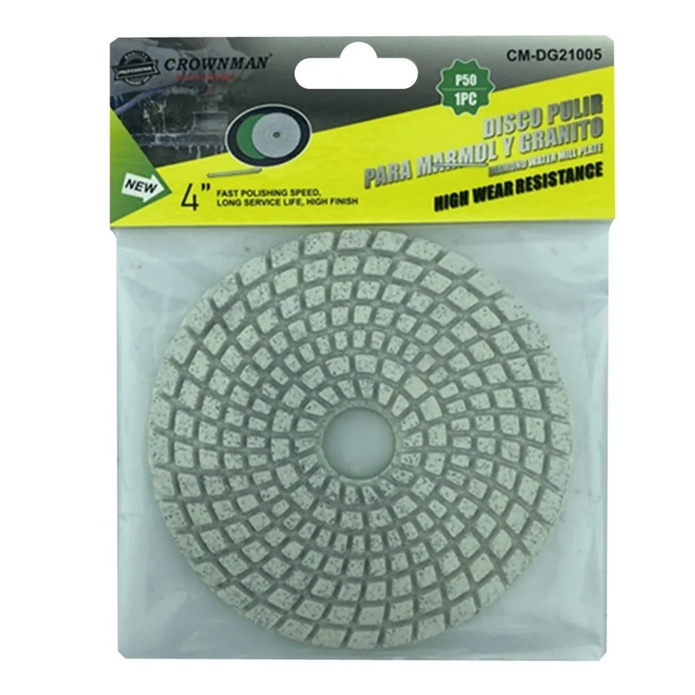 DISCO LIJA PARA PULIR MARMOL GRANITO 4 PULGADAS G: 50 CROWNMAN - 2