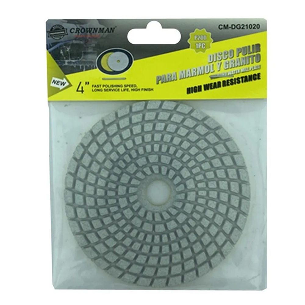 DISCO LIJA PARA PULIR MARMOL GRANITO 4 PULGADAS G: 200 CROWNMAN - 2