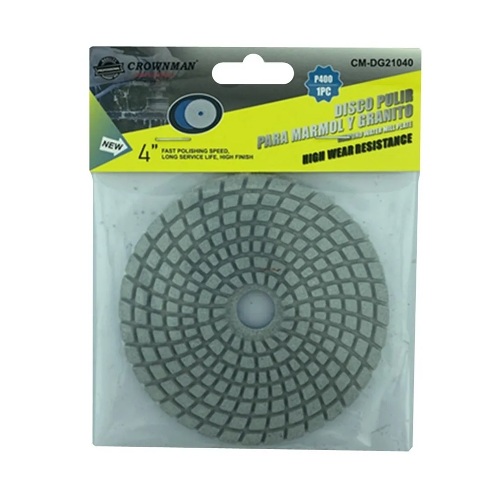 DISCO LIJA PARA PULIR MARMOL GRANITO 4 PULGADAS G: 400 CROWNMAN - 2