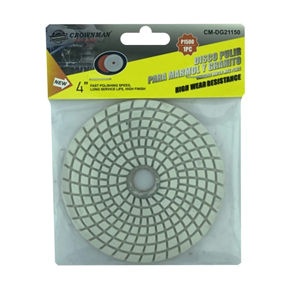 DISCO LIJA PARA PULIR MARMOL GRANITO 4 PULGADAS G: 1500 CROWNMAN - 2