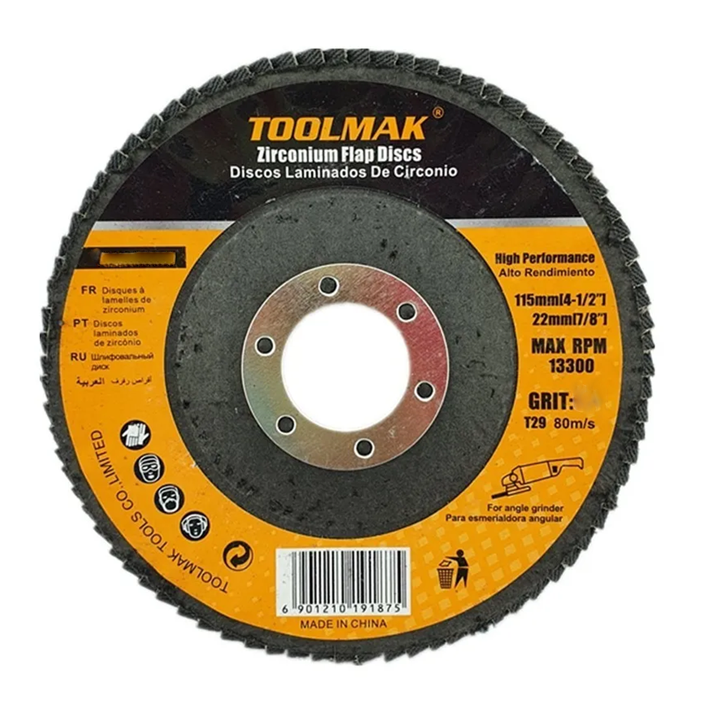 PACK 5 DISCO LIJAS PULIR TRASLAPADO LAMINADOS METAL TOOLMAK - 2