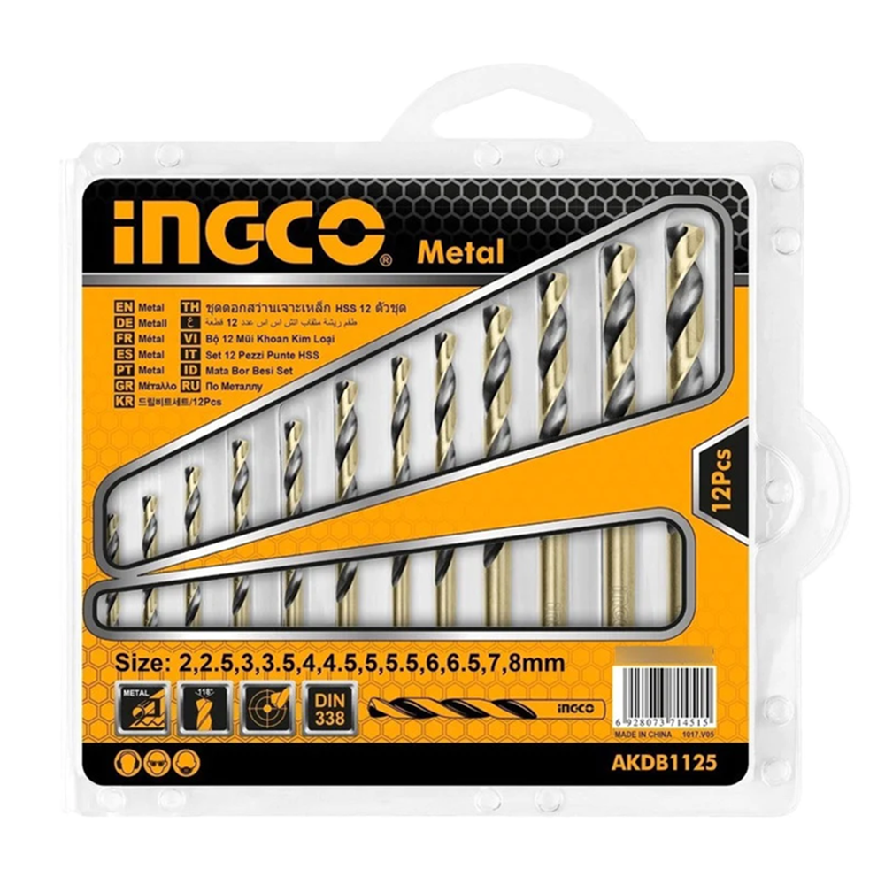 SET JUEGO DE BROCA INGCO AKDB1125 PARA METAL 12 PIEZAS - 1