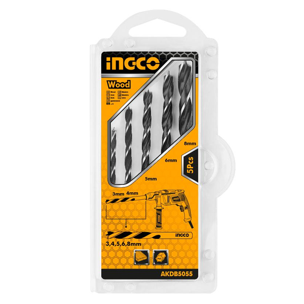 KIT INGCO AKDB5055 SET JUEGO BROCAS PARA MADERA 5 PIEZAS - 1