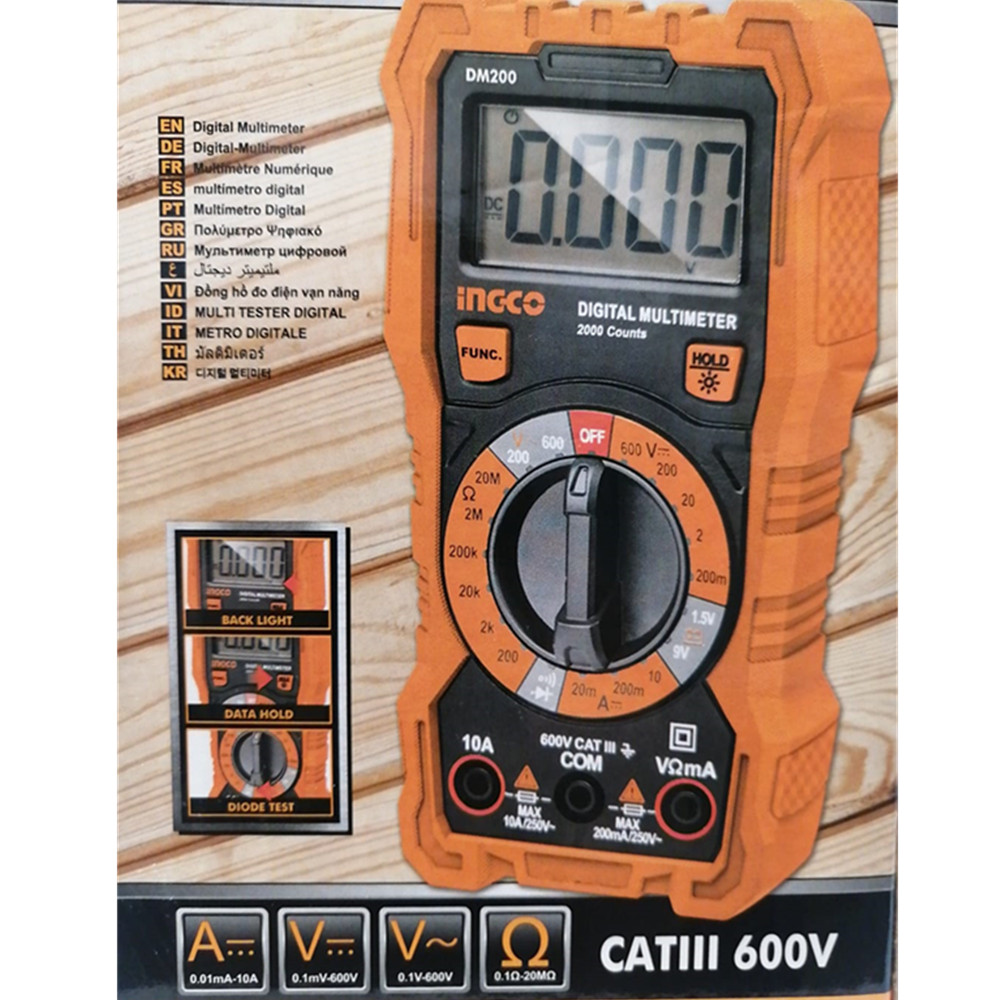 MULTIMETRO MULTITESTER DIGITAL INGCO DM200 - 2
