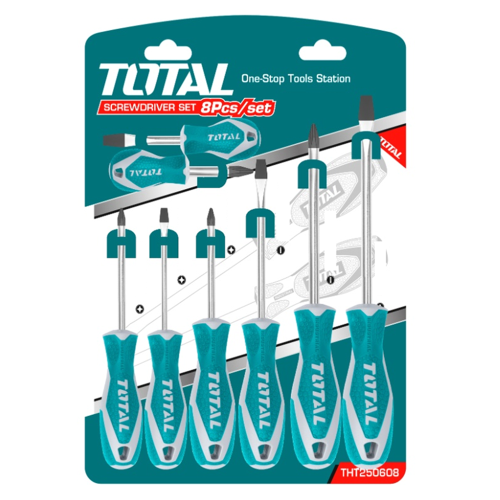 SET DESTORNILLADORES 8 PIEZAS TOTAL THT250608 - 1
