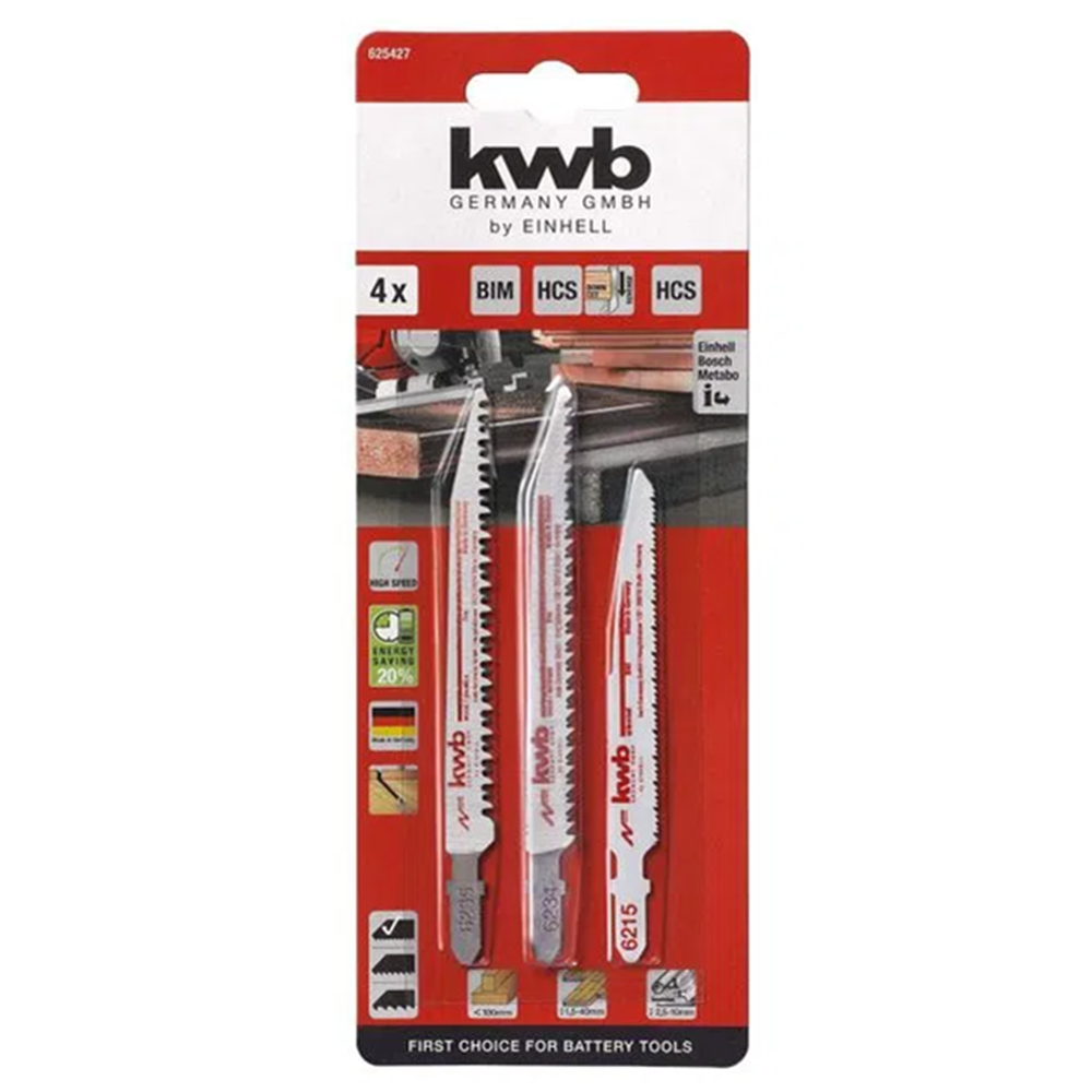 SET REPUESTO KWB 625427 HOJA PARA SIERRA CALADORA 4 PCS - 1