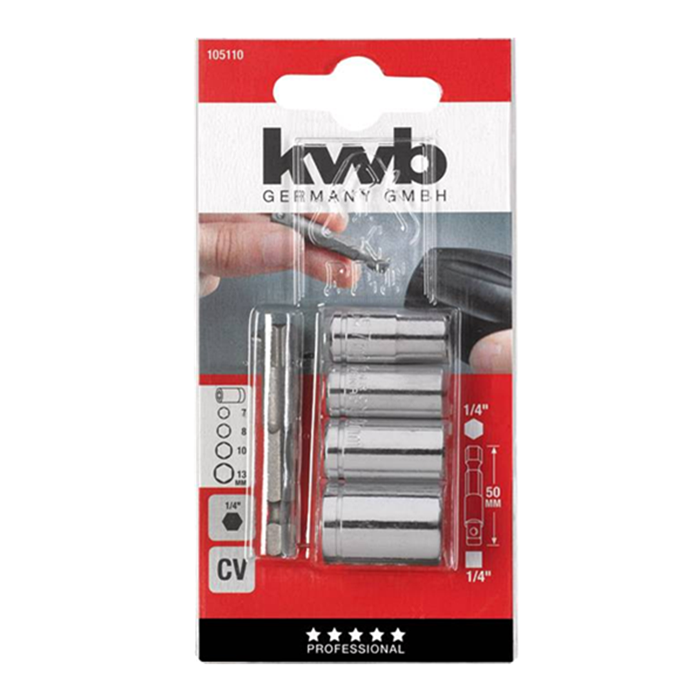 KIT KWB 105110 DADOS Y ADAPTADOR PARA TALADRO 5 PIEZAS - 2