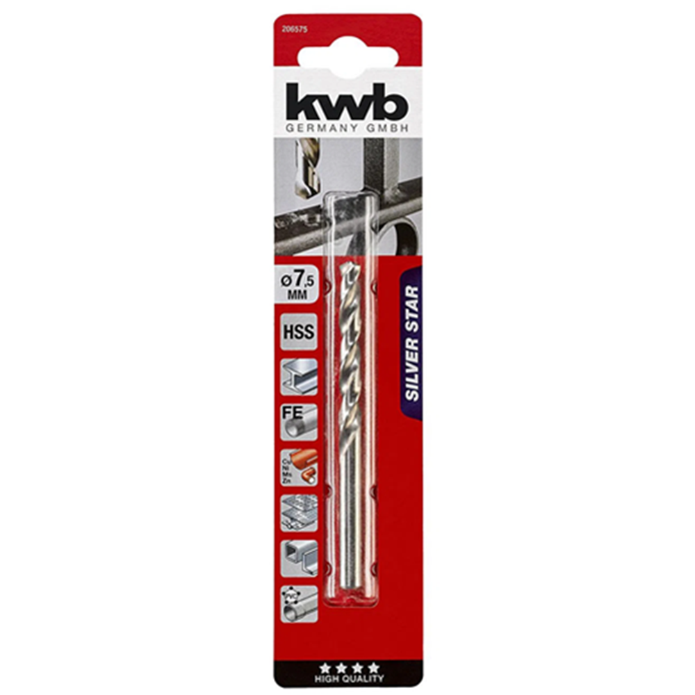 BROCA PARA METAL HSS 7.5MM KWB 206575 - 1