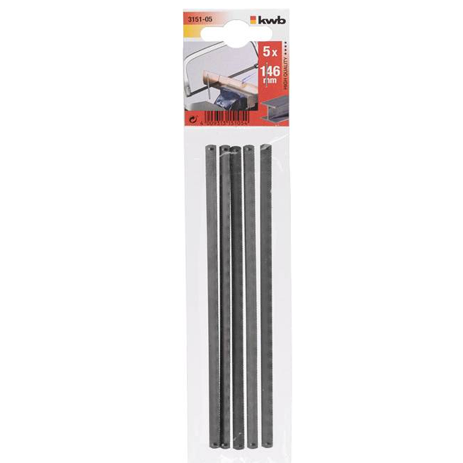 REPUESTO HOJA KWB 315105 5 PIEZAS MINI ARCO SIERRA METAL 146 MM - 1