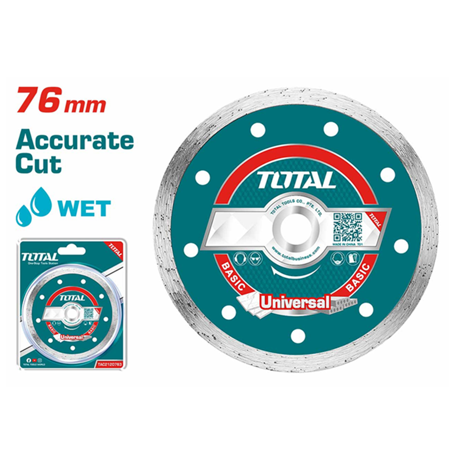 DISCO DIAMANTADO TOTAL TAC2120763 CORTE HUMEDO 76 MM - 2