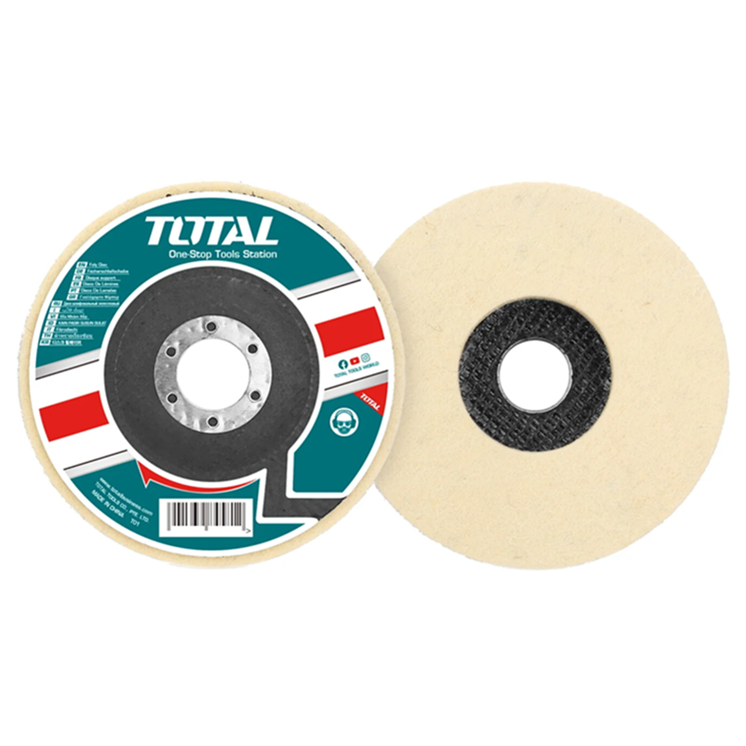 DISCO DE FIELTRO TOTAL TAC671151 DE LANA 4 1/2 115 MM - 1