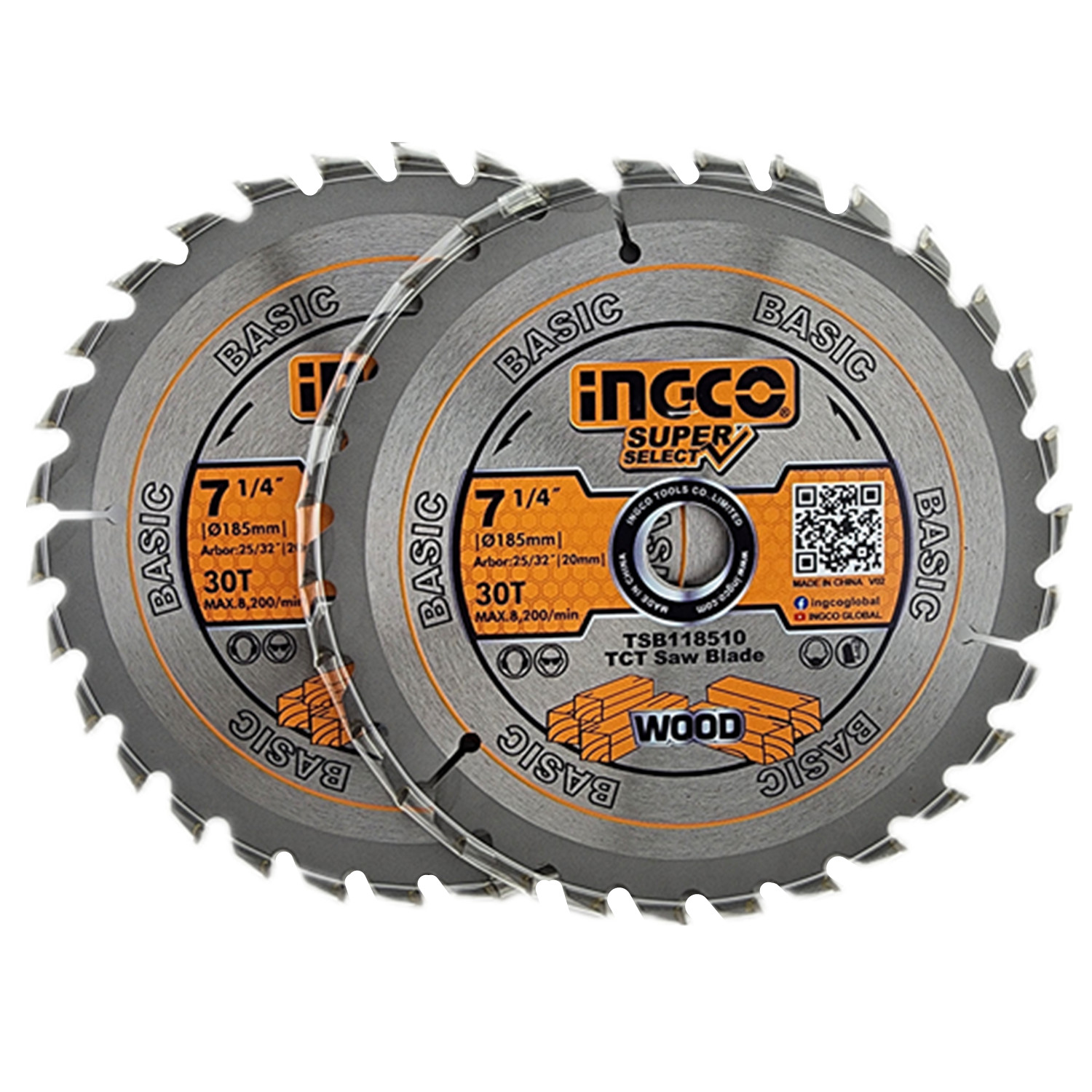 PACK 2 INGCO TSB118510 HOJA DISCO SIERRA CIRCULAR 7 1/4 30 DIENTES - 1