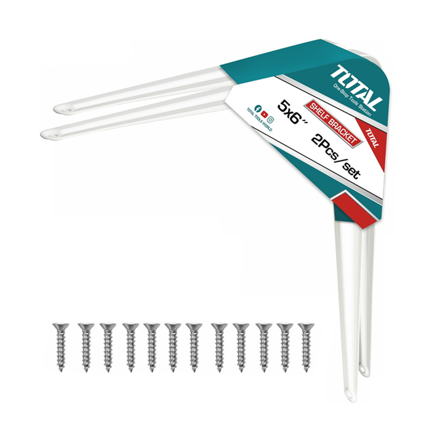 SOPORTE TOTAL TSB10506 ESCUADRA REPISA ESTANTE 5''X6'' 2 UNIDADES ALUMINIO - 1