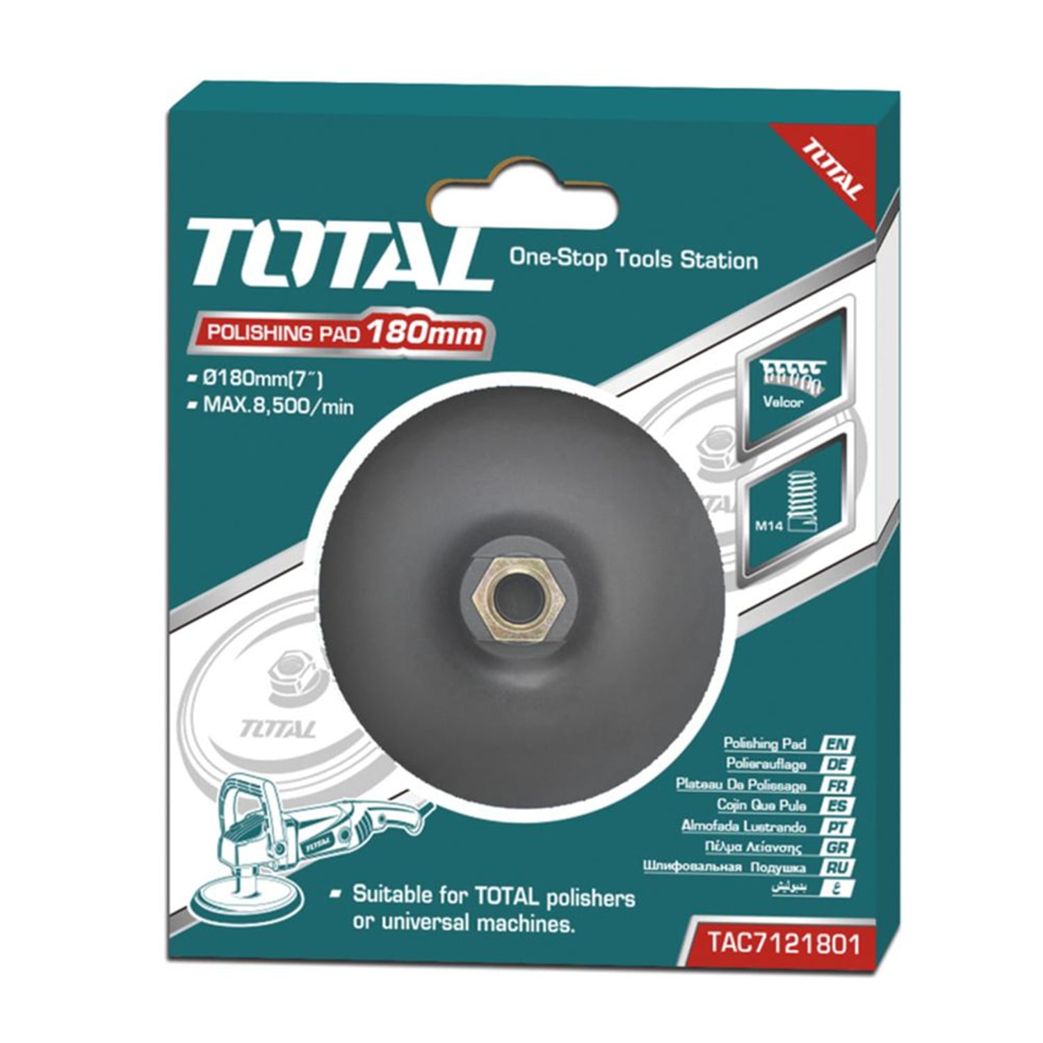 ACCESORIO TOTAL TAC7121801 DISCO ESMERIL SOPORTE PARA PULIDORA 180 MM - 2