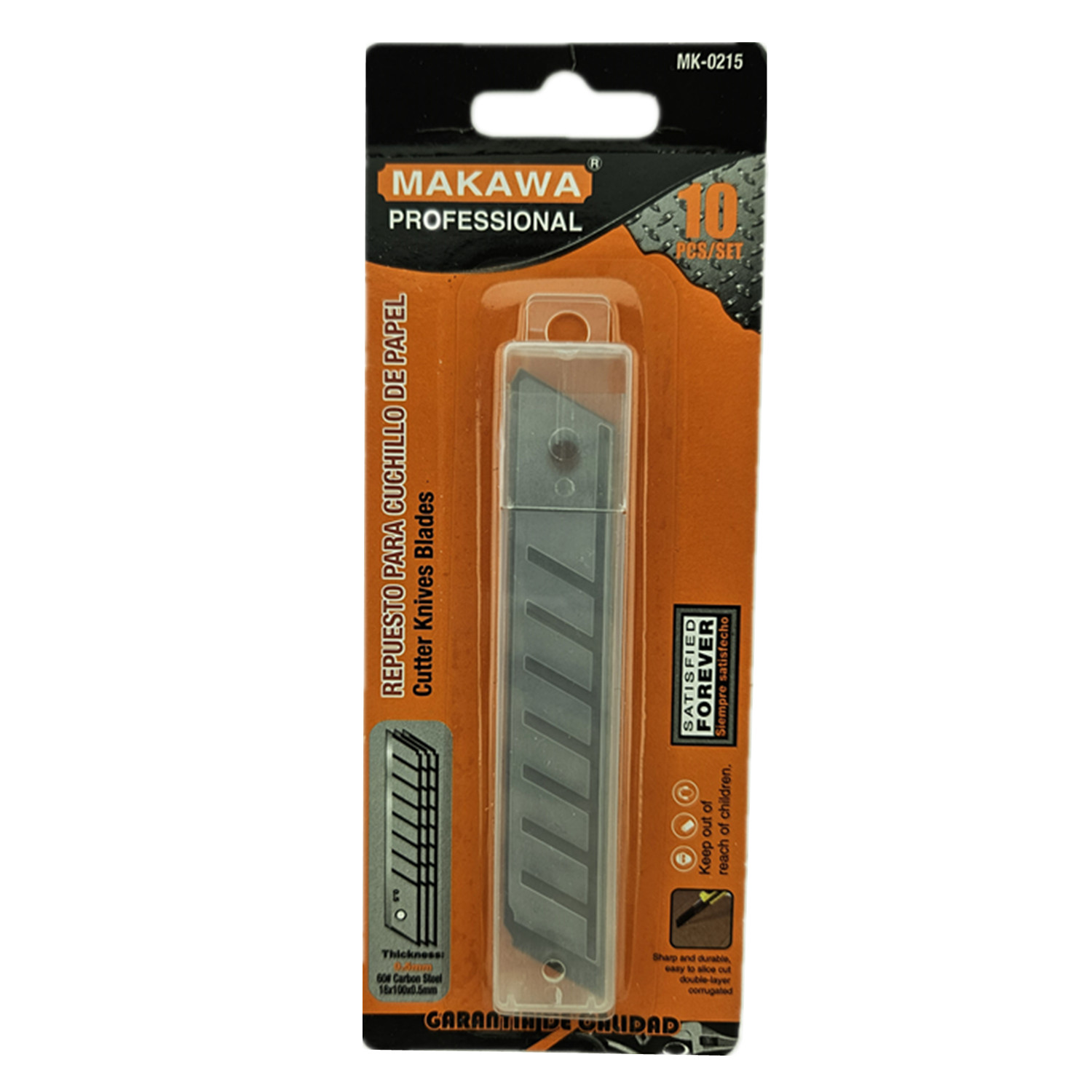 SET HERRAMIENTAS MAKAWA REPUESTO MK0215 10 PIEZAS HOJA CUCHILLO CARTONERO CORTA CARTON 18 MM MK - 1