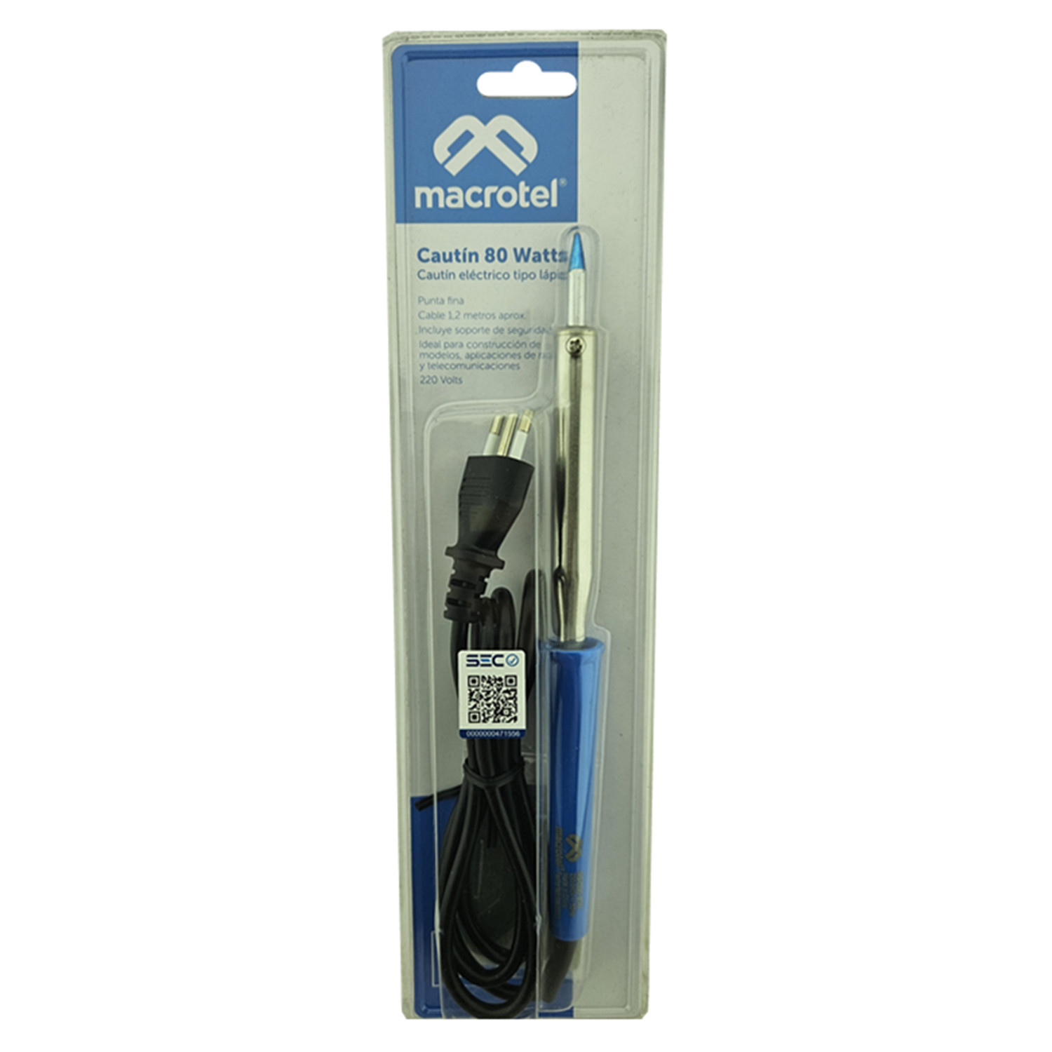 CAUTIN ELÉCTRICO TIPO LAPIZ MACROTEL MS0330 PARA SOLDAR 80 WATTS - 1